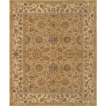 Rugsville Kamira Classical Gold Ivory Wool Carpet 8' x 10'