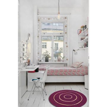 Rugsville Modern Purple Handmade Dhurrie Carpet 2' x 2'