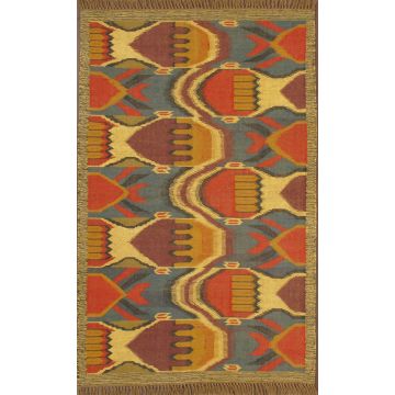 Rugsville Southwestern Multi Wool Jute Dhurrie Carpet 4' x 6'