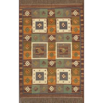 Rugsville Southwestern Multi Hand Woven Dhurrie Carpet 5' x 8'