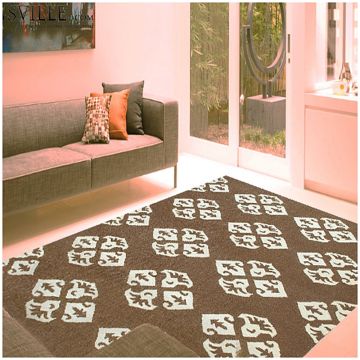 Rugsville Andalusia Dhurrie Brown Wool Carpet 5' x 8'