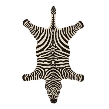 Chubby Zebra Animal Handmade Wool Carpet 3' x 5'