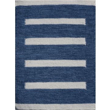 Rugsville Hover Black Hand Made Wool Dhurrie Carpet -Custom