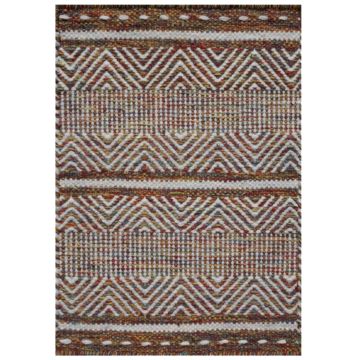 Rugsville Grass Loom Multi Hand Made Wool Dhurrie Carpet