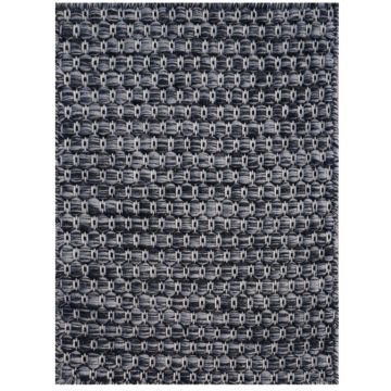 Rugsville Beltan Black Hand Made Wool Dhurrie Carpet
