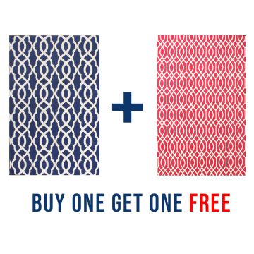 Rugsville Special Offer Printed dhurrie Carpet 1+1 Offer 21192-C2