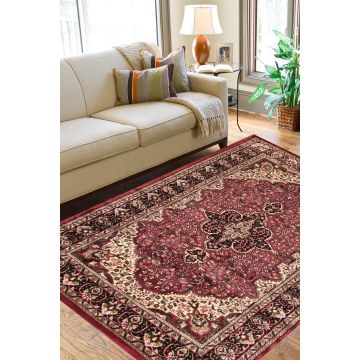 Rugsville Aryana Kashmir Silk Hand knotted Red Carpet  4' x 6'