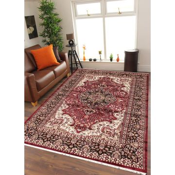 Rugsville Avalie Kashmir Silk Hand knotted Red Carpet  4' x 6'