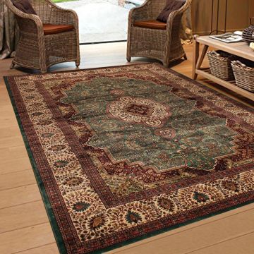 Rugsville Bahar Kashmir Silk Hand knotted Red Carpet  8' x 10'