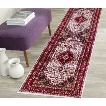 Rugsville Elaheh Kashmir Silk Hand knotted Red Carpet 2'6" x 8'