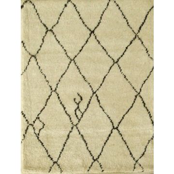 Rugsville cozy hand knotted ivory wool moroccan Carpet  2' x 3'