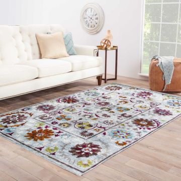 Rugsville Suzani Sari Silk Hand Knotted Gray Carpet 4' x 6'