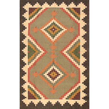 Rugsville Polymorphic Handwoven Jute Dhurrie Carpet 5' x 8'