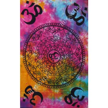 Rugsville Wall Hanging Mandala  Room Decoration  4 Corner OM Multi Colour Tapestry 84 X 54 Inches
