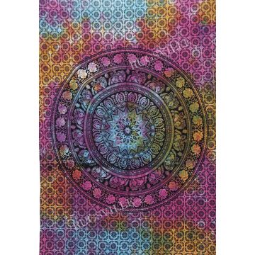 Rugsville Wall Hanging Mandala  Room Decoration Flower Elephnat Multi Color Tapestry 84 X 54 Inches