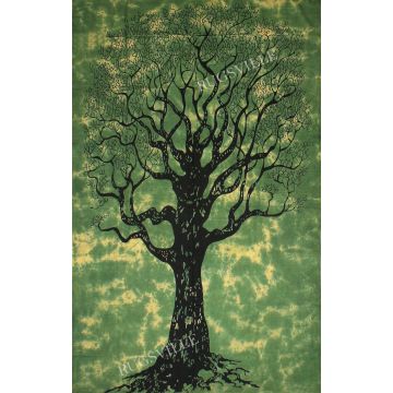Rugsville Wall Hanging Mandala  Room Decoration Dry Tree Green Tapestry 84 X 54 Inches