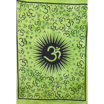 Rugsville Wall Hanging Mandala  Room Decoration Center OM Kiran Green Tapestry 84 X 54 Inches