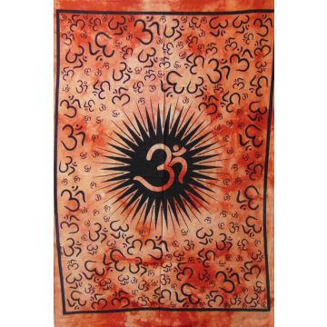 Rugsville Wall Hanging Mandala  Room Decoration Center OM Kiran Orange Tapestry 84 X 54 Inches