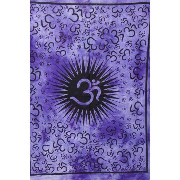 Rugsville Wall Hanging Mandala  Room Decoration Center OM Kiran Purple Tapestry 84 X 54 Inches