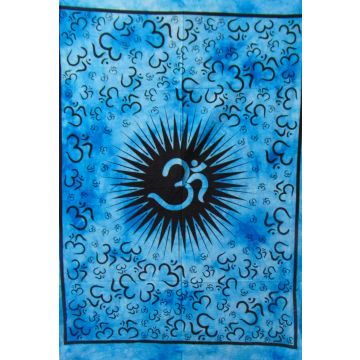 Rugsville Wall Hanging Mandala  Room Decoration Center OM Kiran Turquoise Tapestry 84 X 54 Inches