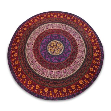 Rugsville Mandala Bohemian Psychedelic Beach Yoga Picnic Throw Towel Dacota Multi Color Round Tapestry 72 inches