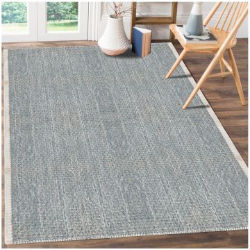 Dino Modern Geometric Gray Handmade Wool Carpet 63005