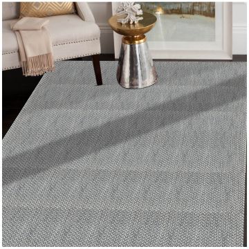 Durante Modern Geometric Gray Handmade Wool Carpet 63007