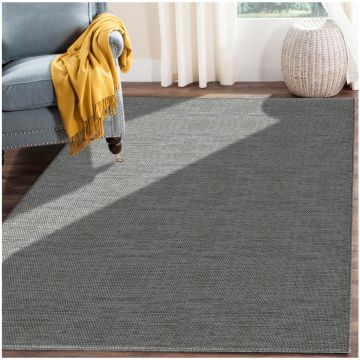 Donatello Modern Geometric Gray Handmade Wool Carpet 63010