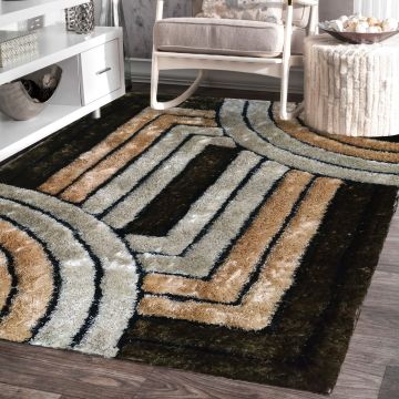 Rugsville Chhavi Contemporary Abstract Multi Handmade Shag Carpet  63303