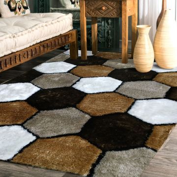 Rugsville Dhwani Contemporary Geometric Multi Handmade Shag Carpet  63305