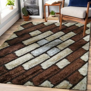 Rugsville Keya Contemporary Abstract Multi Handmade Shag Carpet  63307