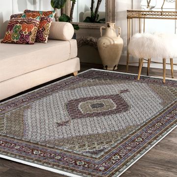 Rugsville Jade Tabriz Oriental Ivory Hand Knotted Wool Persian Carpet 63318