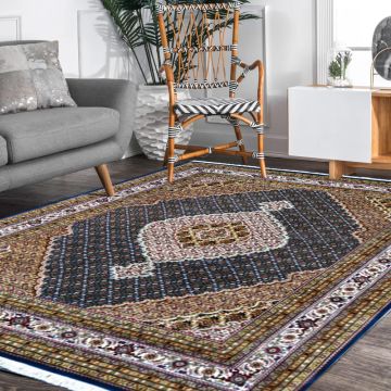 Rugsville Louise Tabriz Oriental Blue Hand Knotted Wool Persian Carpet 63322