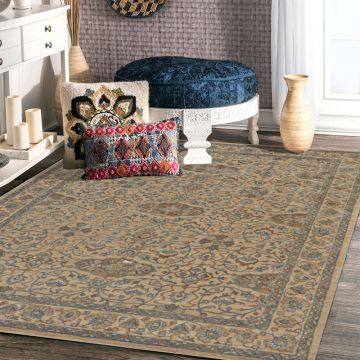 Rugsville Traditional Beige Hand Knotted Persian Carpet 63352