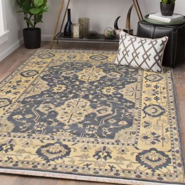 Rugsville Oushaks Traditional Floral Gray Wool Persian Carpet 2' x 3'