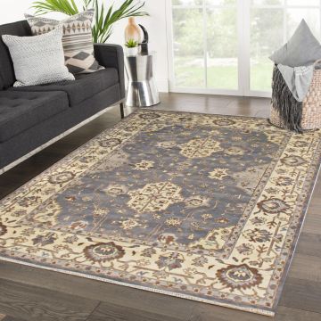 Rugsville Oushaks Traditional Floral Gray Wool Persian Carpet 2' x 3'