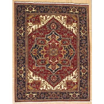 Rugsville Traditional Serapi Red & Rust Wool Persian Carpet 63412