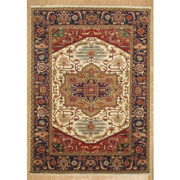 Rugsville Traditional Serapi Red & Rust Wool Persian Carpet 63413