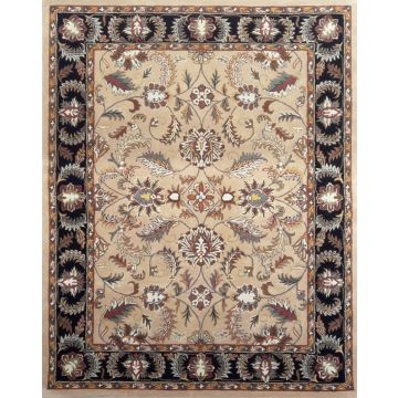  Mistico Traditional Floral Beige Wool Handmade Persian Carpet 8' x 10'