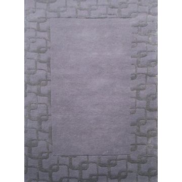 Landon Modern Border Purple Handmade Carpet 8' x 10'