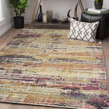 Rugsville Ozge Multi Graphic Modern Carpet 5'3" x 7'5"