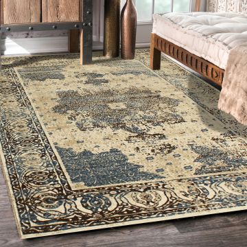Rugsville Roshan Beige Oriental Persian Carpet 5'3" x 7'5"