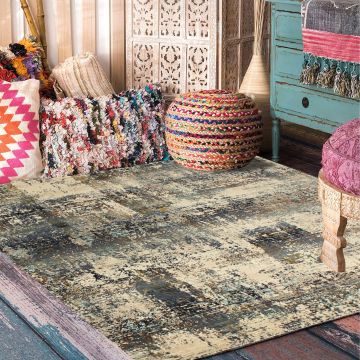 Rugsville Baris Gray Abstract Modern Carpet 5'3" x 7'6"