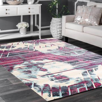 Rugsville Candanin Multi Graphic Modern Carpet 5'3" x 7'6"