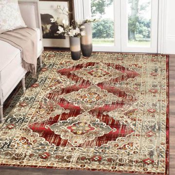 Rugsville Enayat Tribal Red Floral Persian Carpet 5'3" x 7'6"