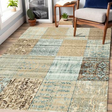 Rugsville Eldar Multi Patchwork Modern Carpet 5'3" x 7'4"
