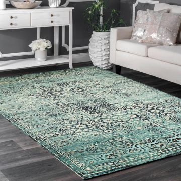 Rugsville Hamit Blue Floral Persian Carpet 5' x 7'8"