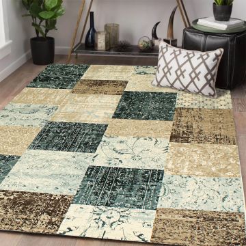 Rugsville Hosmunt Multi Patchwork Modern Carpet 4'11" x 7'7"