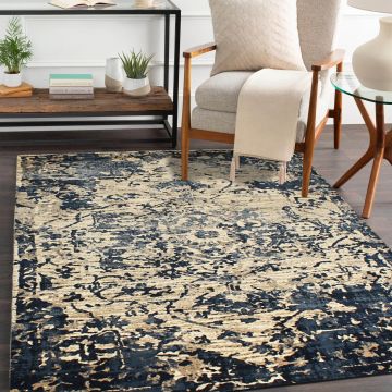 Rugsville Raavee Blue Graphic Modern Carpet 5' x 7'8"