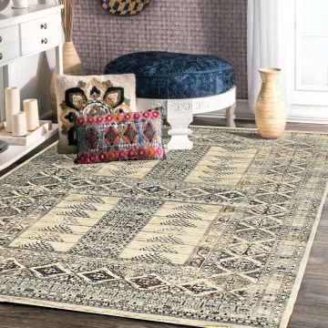 Rugsville Mehmet Tribal Gray Geometric Persian Carpet 5'4" x 7'6"